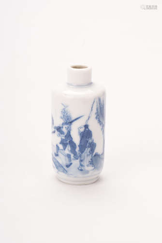 A Chinese Blue And White Porcelain Snuff Bottle