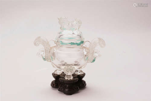 A Chinese Crystal Incense Burner