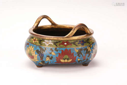 A Chinese Enamel Incense Burner 