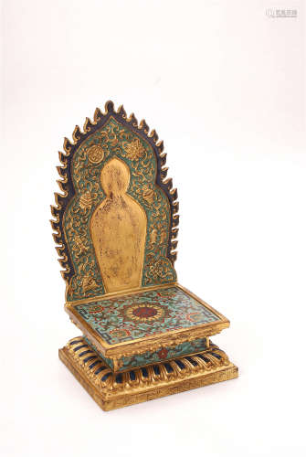 A Chinese Enamel Seat Of A Buddha