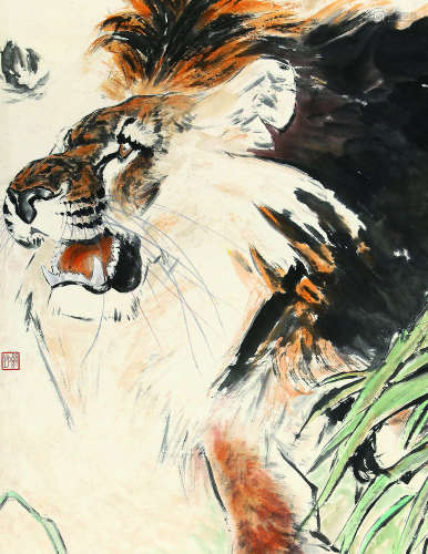 刘继卣(1918-1983）狮吼图