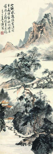 汪溶（1896-1972）秋水夕阳影