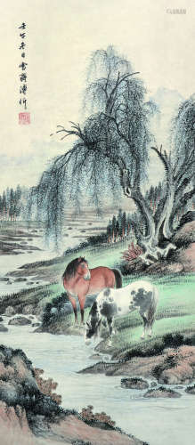 溥伒（1893-1966）双骏图