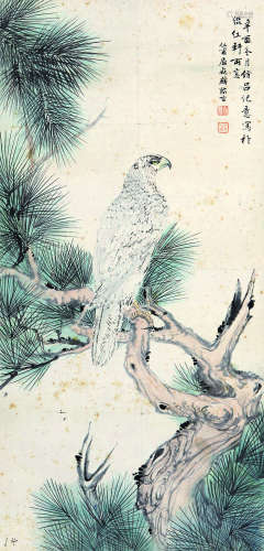 屈兆麟（1866-1937）松鹰图