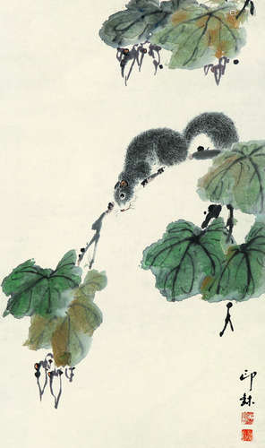 萧朗（1917-2010）松鼠