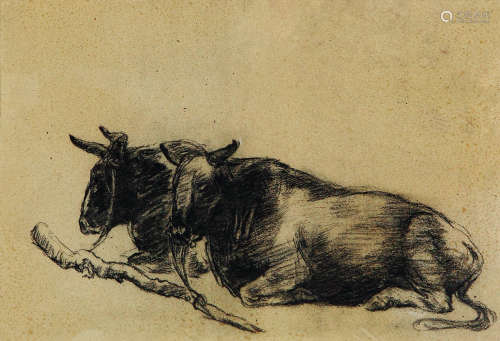吴作人（1908-1997）双牛
