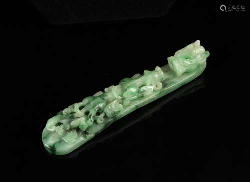 Chinese Carved Jadeite Belt Buckle