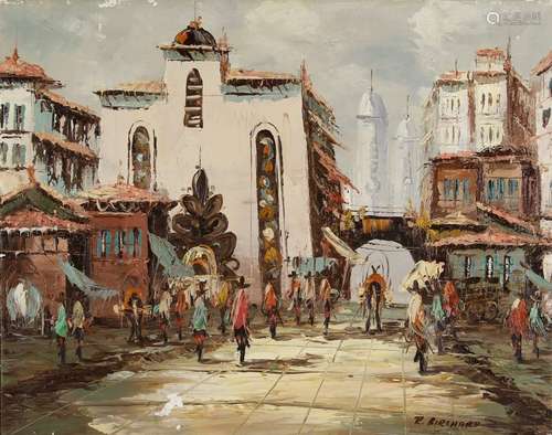 Oil on Canvas of a Street Scene