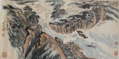 Chinese Scroll Painting of Landscape