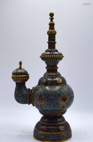 CHINESE QING PERIOD CLOISONNE TEMPLE EWER