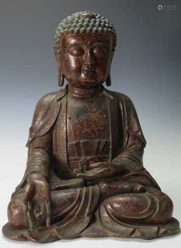 CHINESE BRONZE BUDDHA STATUE OF SHAKYAMUNI