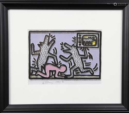 KEITH HARING WATERCOLOR 