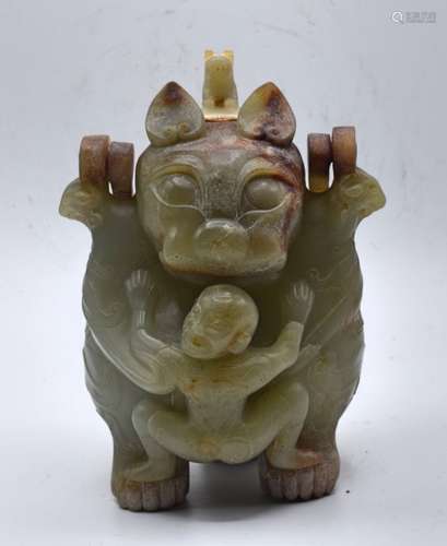 CHINESE CARVED JADE FIGURE