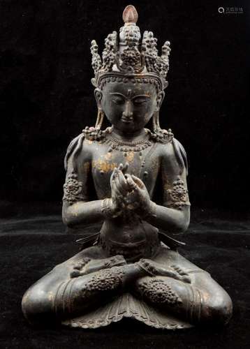 CHINESE BRONZE SEATED BUDDHA STATUE