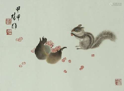 Chinese Scroll Painting of Squirrel