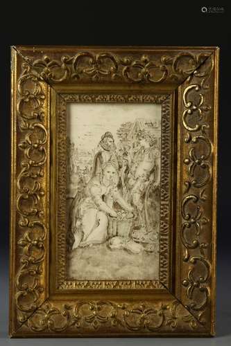 FRAMED PORCELAIN PLAQUE