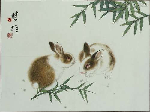 Chinese Painting of Rabbits