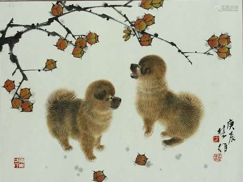 Chinese Painting Of Dogs