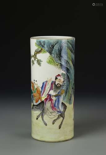 Chinese Famille Rose Cylinder Vase