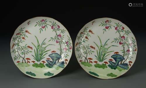 Two Chinese Famille Rose Plates