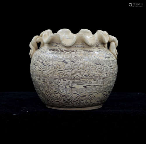 CHINESE MARBLE GLAZED JAR