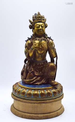 CHINESE GILT PORCELAIN BUDDHA STATUE