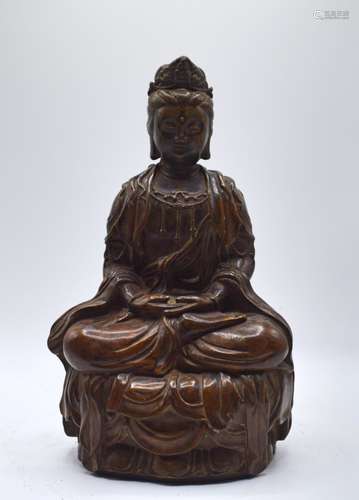 CHINESE QING PERIOD BRONZE BUDDHA STATUE