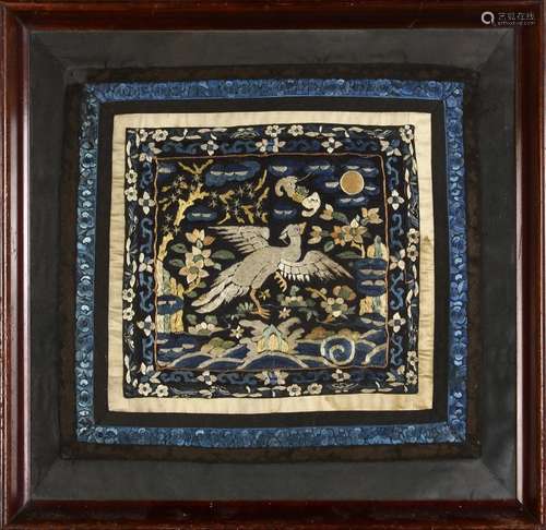 Framed Chinese Silk Embroidery Wall Hanging