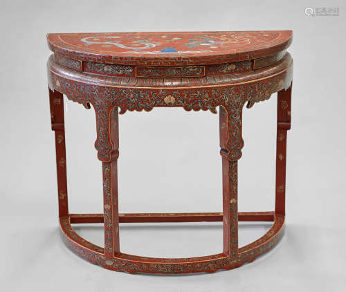 Chinese Gilt Lacquered Wood Table