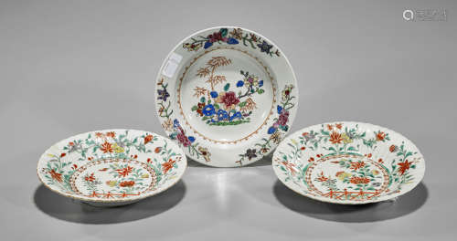 Three Antique Export Porcelain Bowls