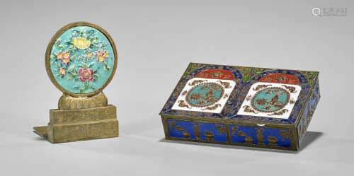 Old Chinese Card Box & Mounted Plaque