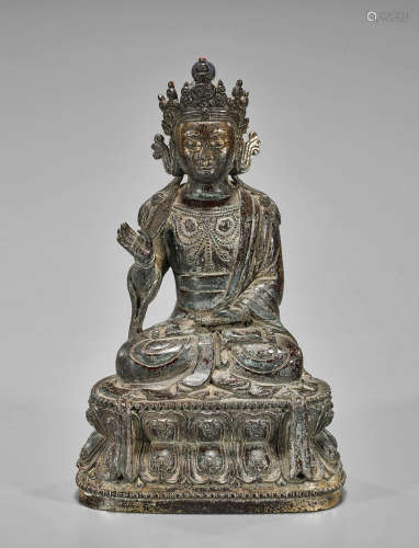 Ming-Style Bronze Seated Buddha