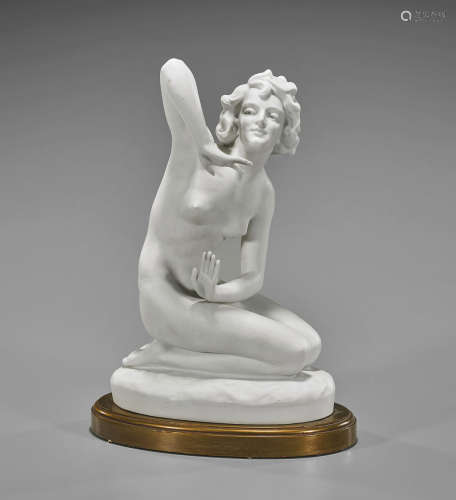 Art Deco-Style Porcelain Figure After Otto Poertzel