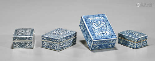 Four Antique Chinese Porcelain Boxes