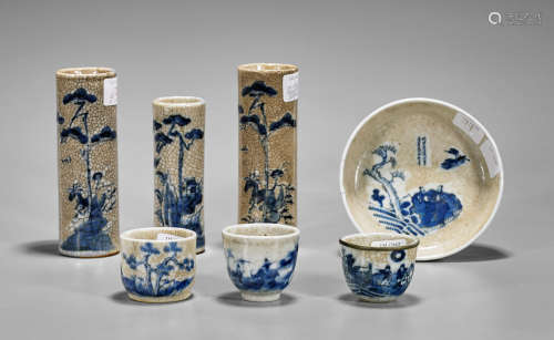 Seven Antique Chinese & Vietnamese Crackle Glazed Porcelains