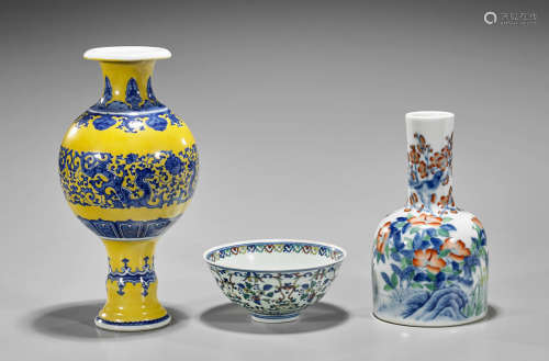 Three Qing-Style Porcelains