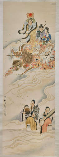 Two Chinese Scrolls: Figural Scenes
