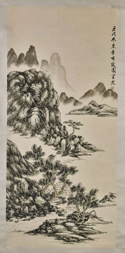 Two Chinese Scrolls: Mountain Villages