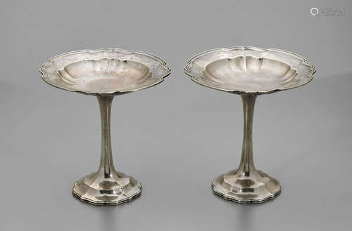 Pair Sterling Silver Tazzas