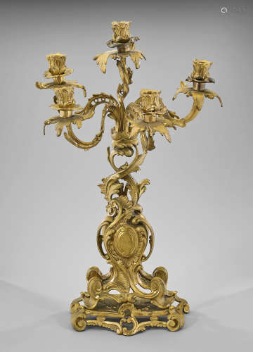 French-Style Gilt Bronze Candelabra