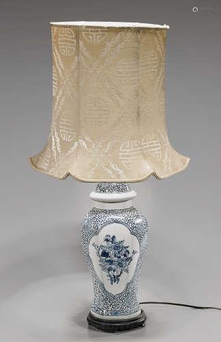 Old Chinese Blue & White Porcelain Vase/Lamp