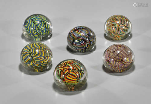 Six Art Glass Paperweights
