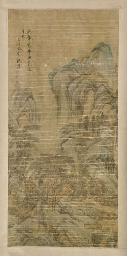 Two Chinese Paper Scrolls: Mountainous Landscapes