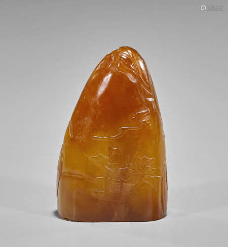 Carved Shoushan Stone Pebble
