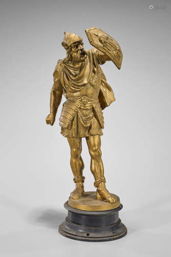 Old Continental Gilt Statue of a Knight