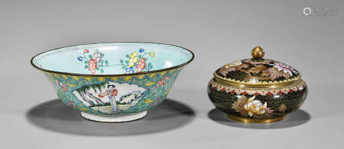 Two Chinese Items: Enamel on Copper & Cloisonne