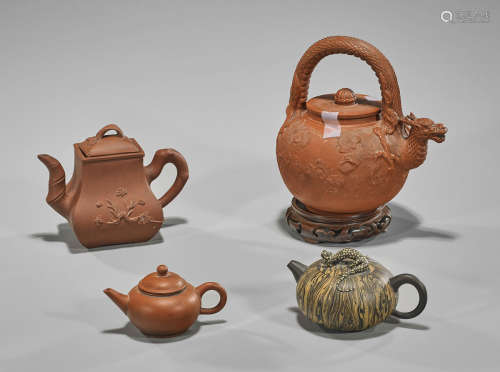 Four Old Yixing Pottery Teapots