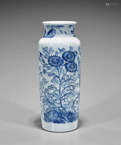 Chinese Porcelain Vase: Birds & Flowers