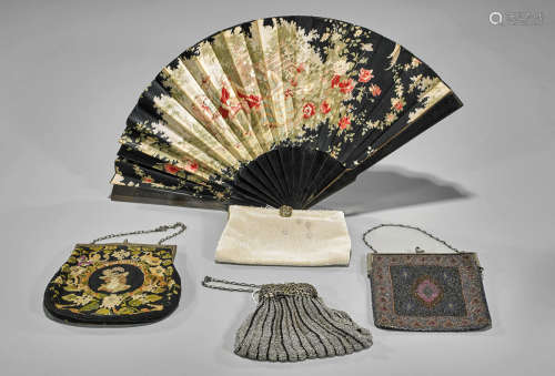 Old Evening Purses & Painted Fan