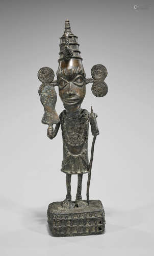 African Benin-Type Bronze Warrior